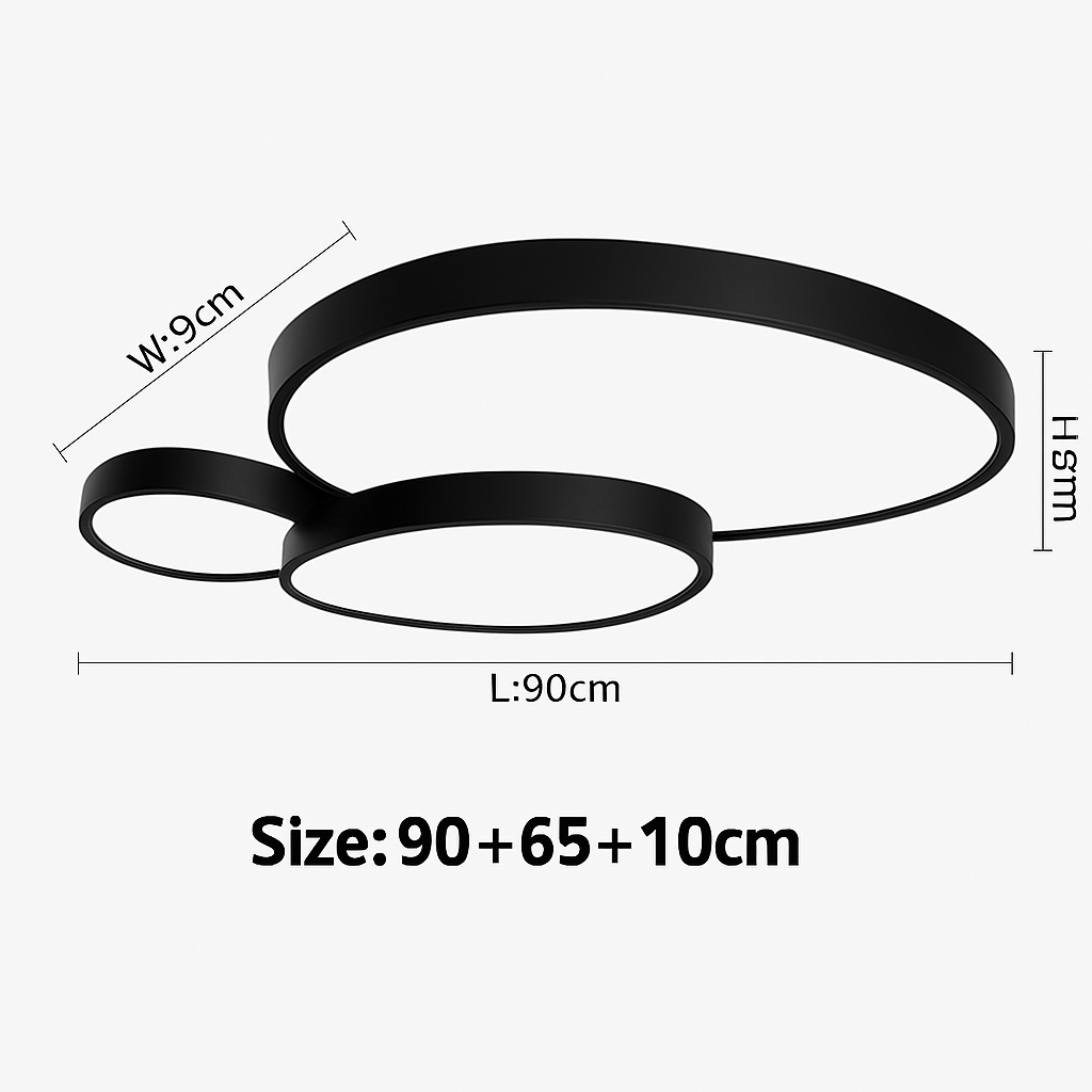 Plafonnier LED décoratif noir et blanc DUALIS