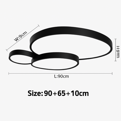 Plafonnier LED décoratif noir et blanc DUALIS