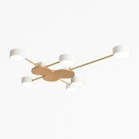 Plafonnier LED design métal et bois lampes rondes GRAPPOLO