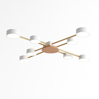 Plafonnier LED design métal et bois lampes rondes GRAPPOLO