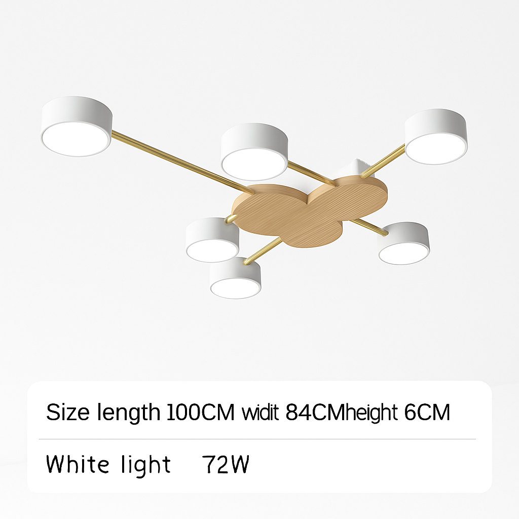 Plafonnier LED design métal et bois lampes rondes GRAPPOLO