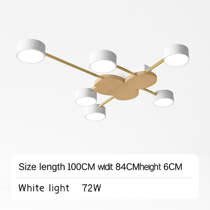 Plafonnier LED design métal et bois lampes rondes GRAPPOLO