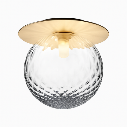 Plafonnier LED rond doré boule en verre AUREOLA
