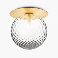 Plafonnier LED rond doré boule en verre AUREOLA