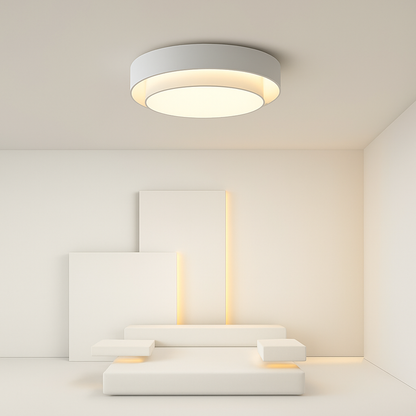 Plafonnier rond moderne LED finition chromée CANDIDA