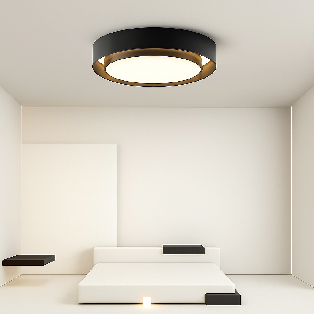 Plafonnier rond moderne LED finition chromée CANDIDA