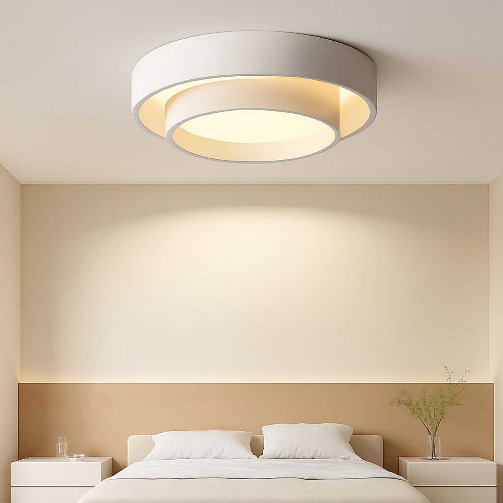 Plafonnier rond moderne LED finition chromée CANDIDA