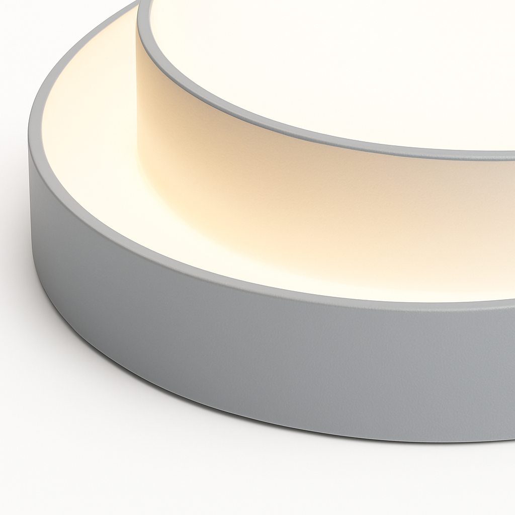 Plafonnier rond moderne LED finition chromée CANDIDA