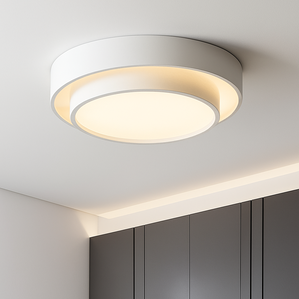 Plafonnier rond moderne LED finition chromée CANDIDA