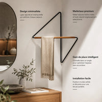 Modern wooden corner attic clothes rack