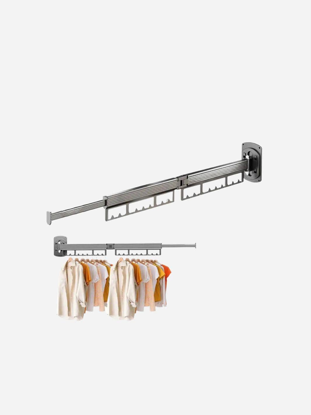 Portant à linge mural rétractable pliable - Gagnez de la place et optimisez votre rangement