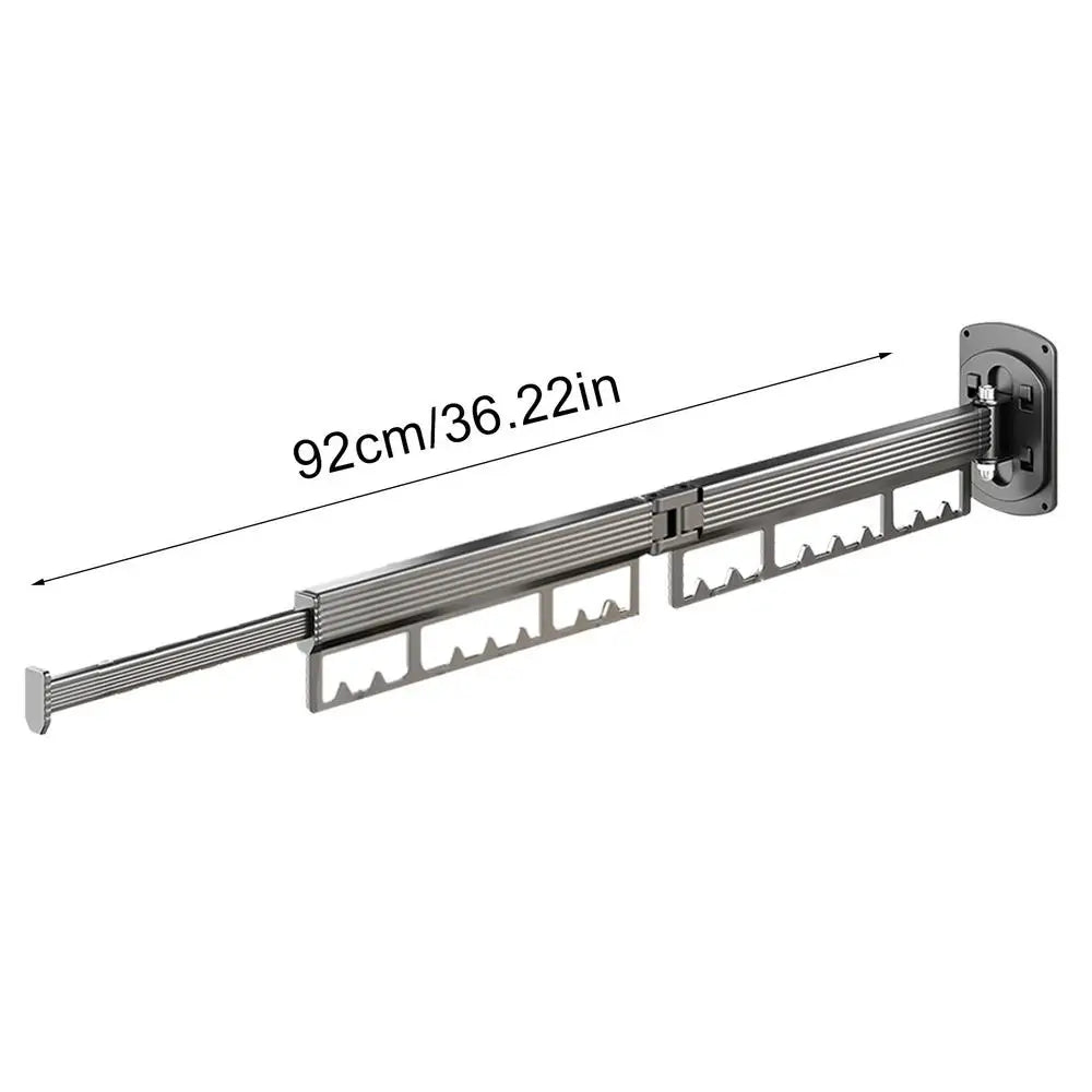 Portant à linge mural rétractable pliable - Gagnez de la place et optimisez votre rangement Argent 2 Bras