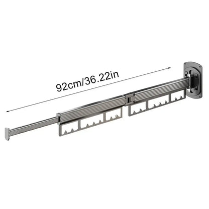 Portant à linge mural rétractable pliable - Gagnez de la place et optimisez votre rangement Argent 2 Bras
