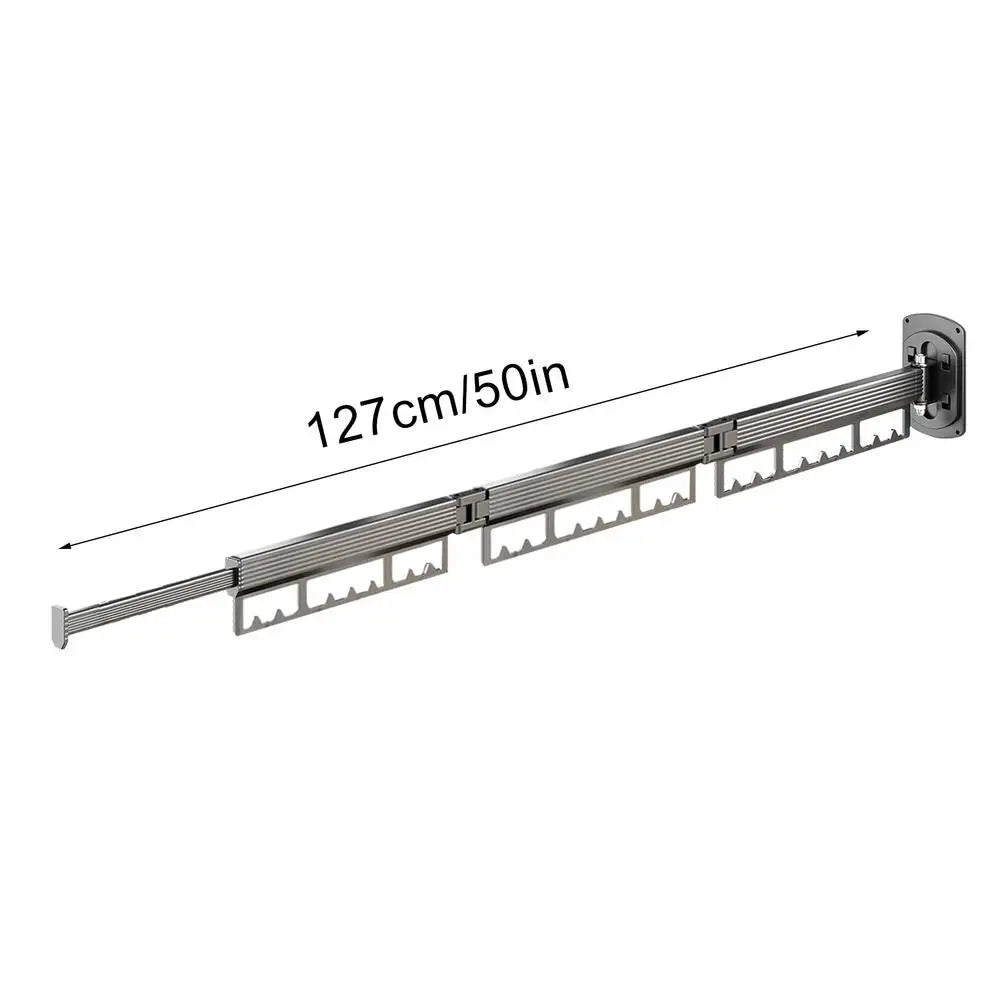 Portant à linge mural rétractable pliable - Gagnez de la place et optimisez votre rangement Argent 3 Bras