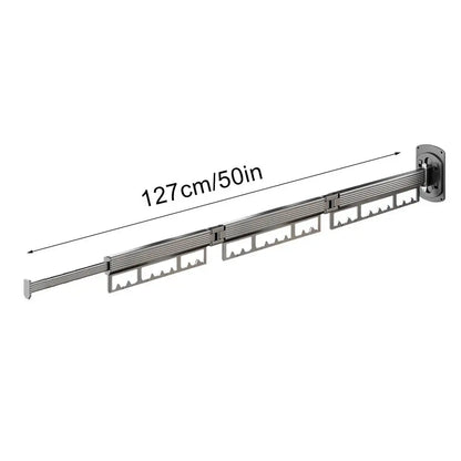 Portant à linge mural rétractable pliable - Gagnez de la place et optimisez votre rangement Argent 3 Bras