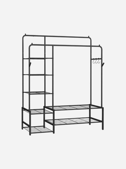 Portant à Vêtements ouvert métal noir 7 étagères - Organisation optimale pour votre dressing Noir
