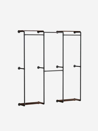 Portant Mural avec Étagères Industriel - Optimisez votre espace avec style Noir