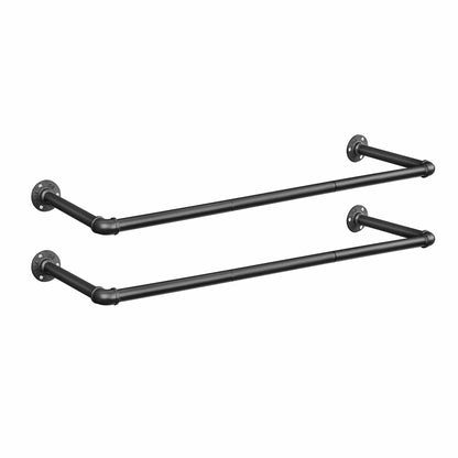 Portant mural industriel noir – lot de 2 supports solides Noir