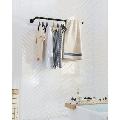 Portant mural industriel noir – lot de 2 supports solides Noir