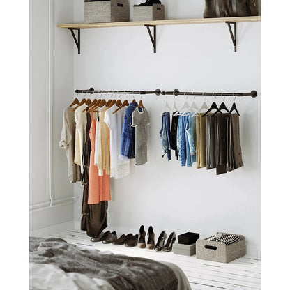 Portant mural industriel noir – lot de 2 supports solides Noir