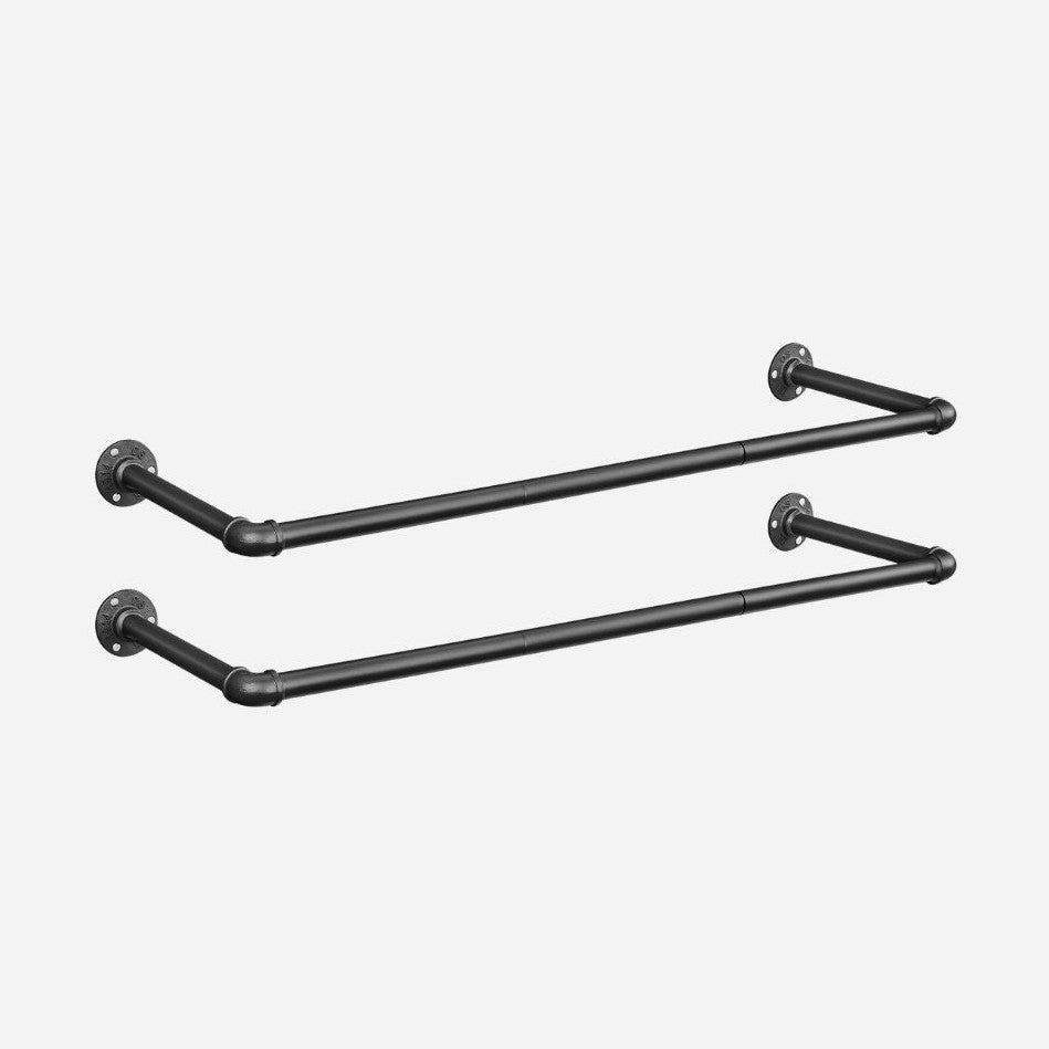 Portant mural industriel noir – lot de 2 supports solides - Aéraly