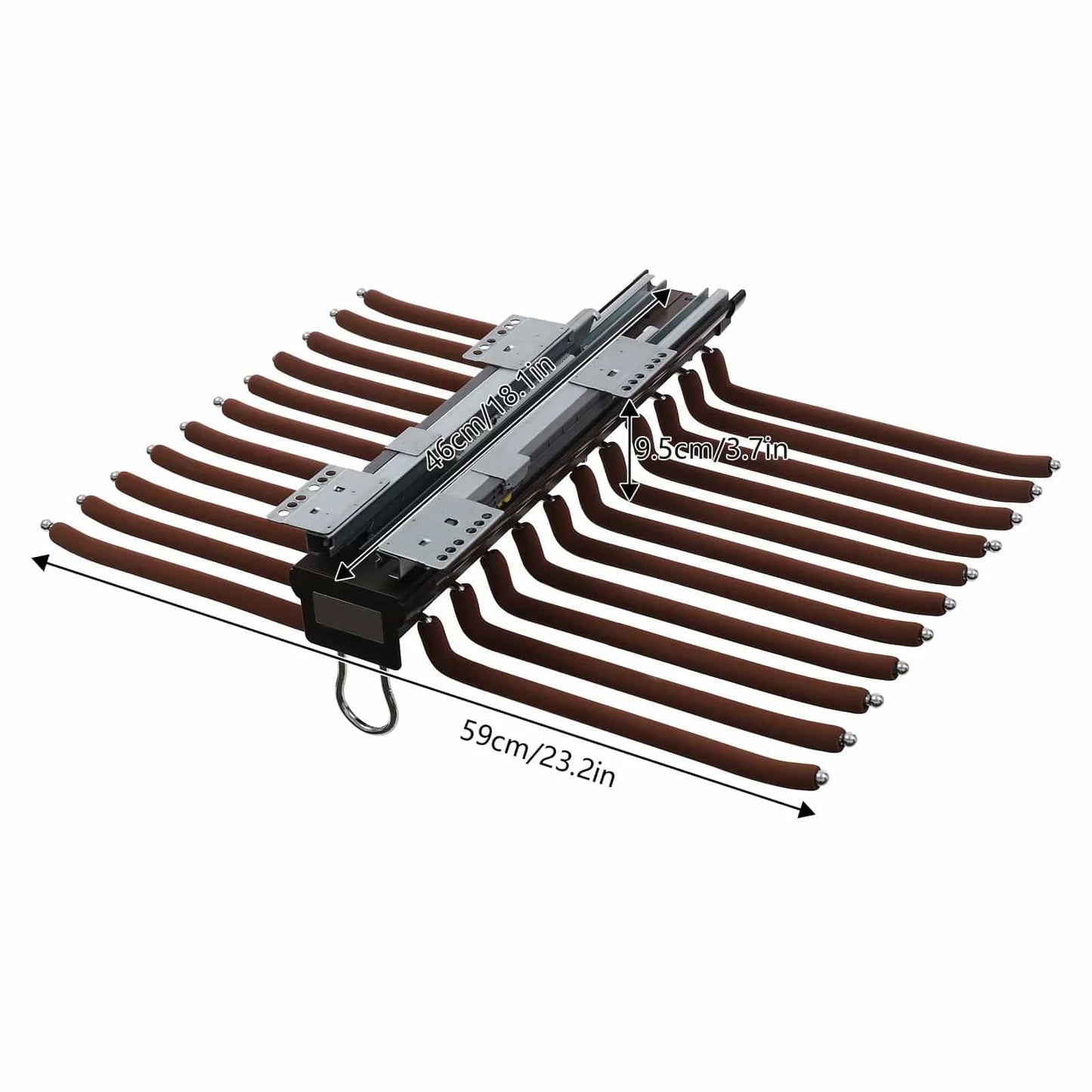 Portant pantalons – coulissant 22 tiges rangement dressing Marron