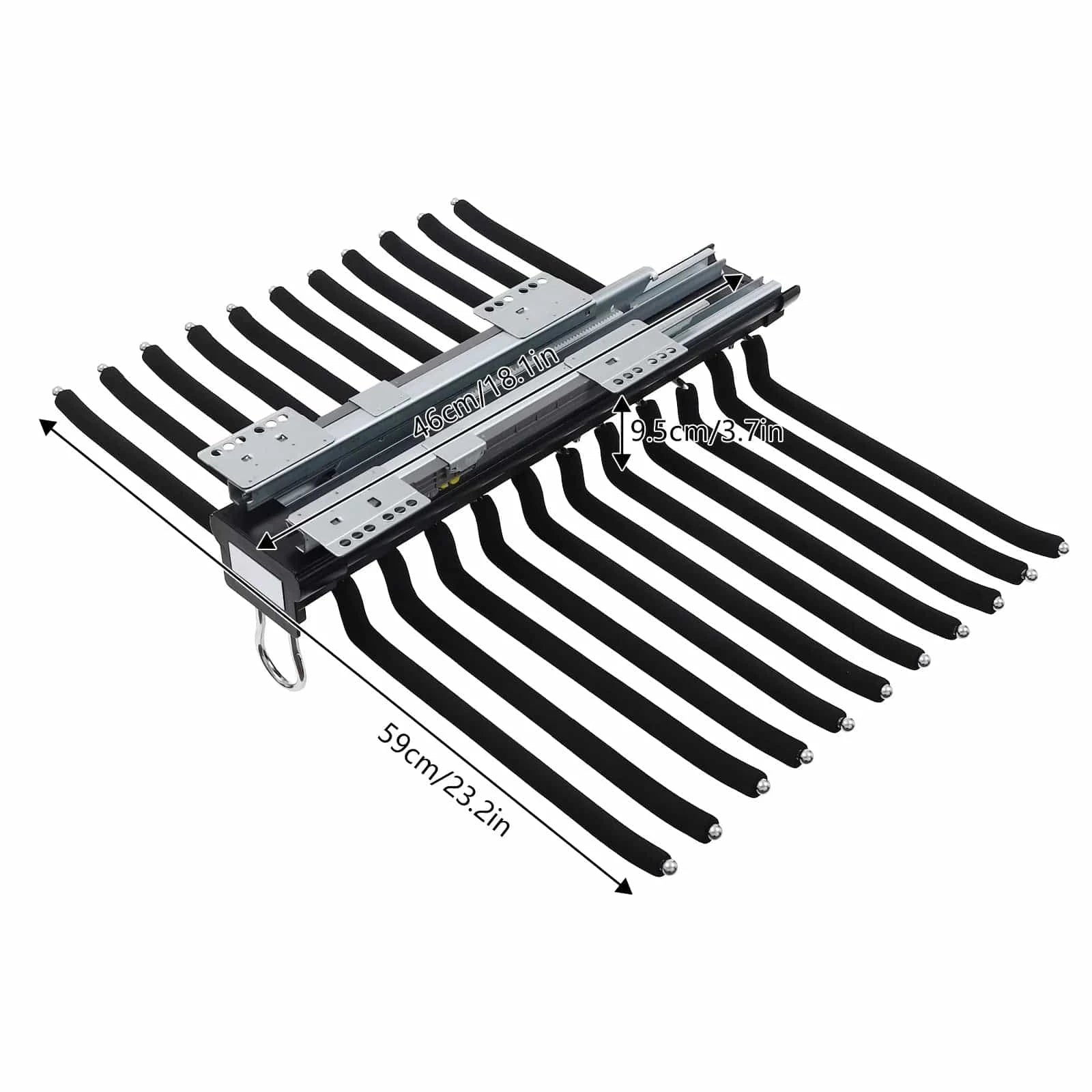 Portant pantalons – coulissant 22 tiges rangement dressing Noir