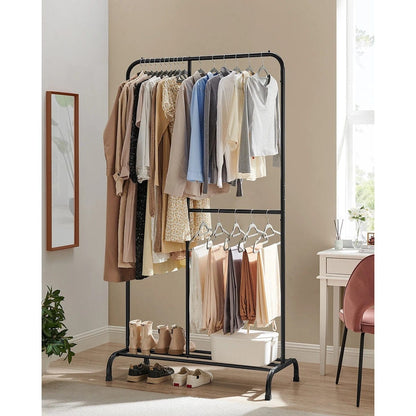 "portant pour vetements " faire MOD Portant à Vêtements - SONGMICS - Charge 100 kg - Tringle Réglable - Étagère de Rangement - Noir black / france