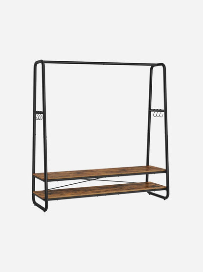 Portant solide pour vêtements avec étagères et crochets