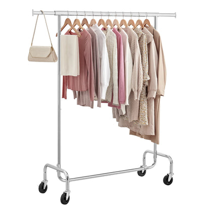 Portant vêtement roulette - Maximisez votre espace de rangement avec praticité Argent