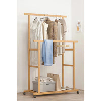 Portant vêtements bambou double barres - Parez votre dressing avec style et fonctionnalité - Aéraly