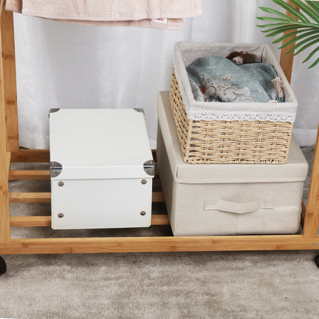 Portant vêtements bambou double barres - Parez votre dressing avec style et fonctionnalité - Aéraly
