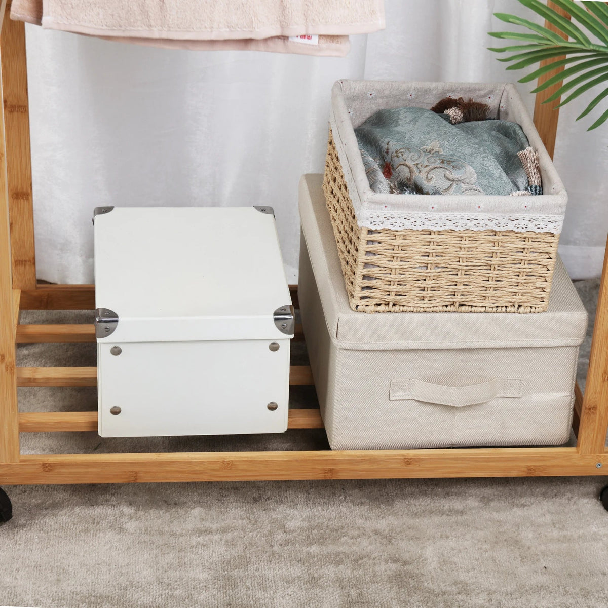Portant vêtements bambou double barres - Parez votre dressing avec style et fonctionnalité - Aéraly