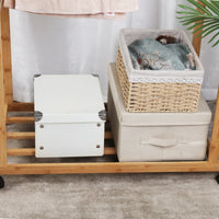 Portant vêtements bambou double barres - Parez votre dressing avec style et fonctionnalité - Aéraly