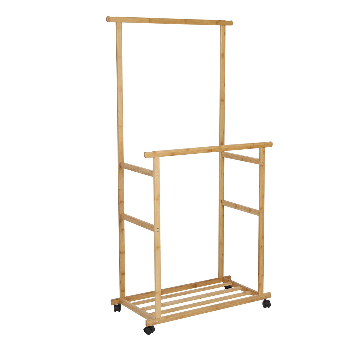 Portant vêtements bambou double barres - Parez votre dressing avec style et fonctionnalité - Aéraly