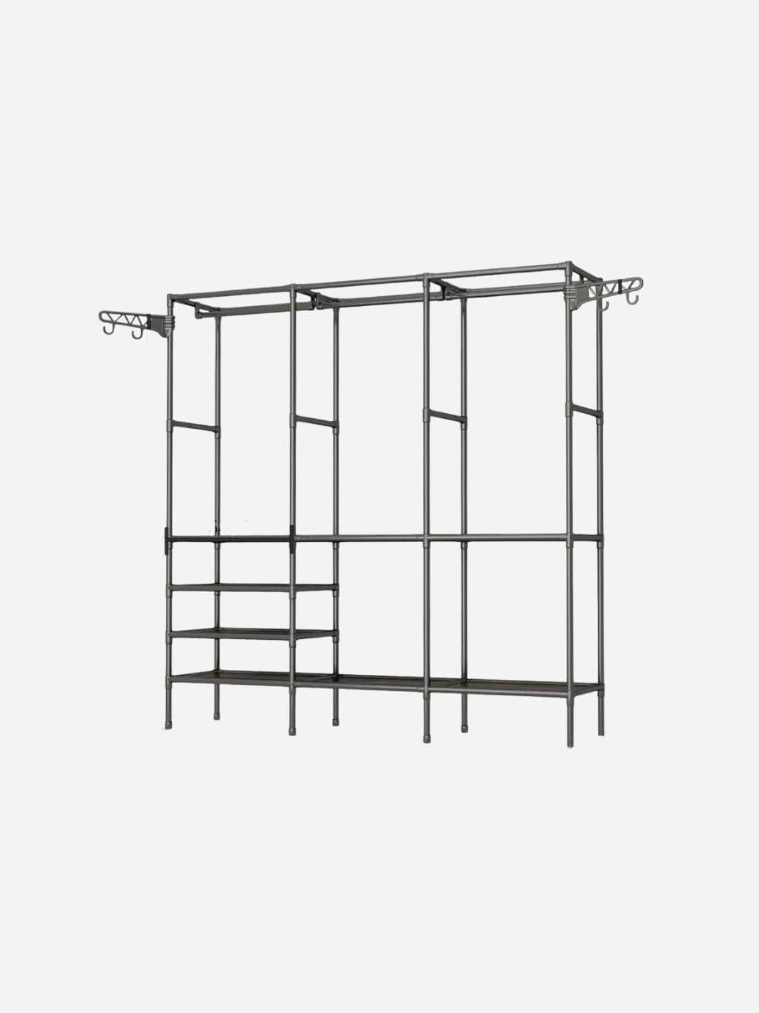 Portant double rangée crochets manteaux et chaussures