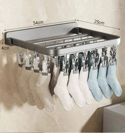 Foldable Socks Hangers Windproof Clothes Hanger Multiple Clips Clothes Hanger Multi function Bra Underwear Drying Storage Racks 36 Clips