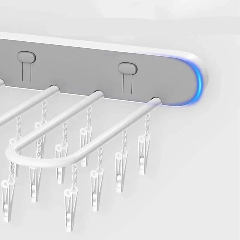 Folding Drying Racks Socks Multi-Clips Wall-mounted Cloth Hanger  Laundry Storage Balcony Drying Rack Bathroom Accessories