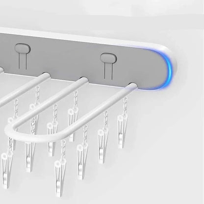 Folding Drying Racks Socks Multi-Clips Wall-mounted Cloth Hanger  Laundry Storage Balcony Drying Rack Bathroom Accessories