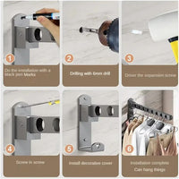 Porte cintre mural pliable en acier - Aeraly