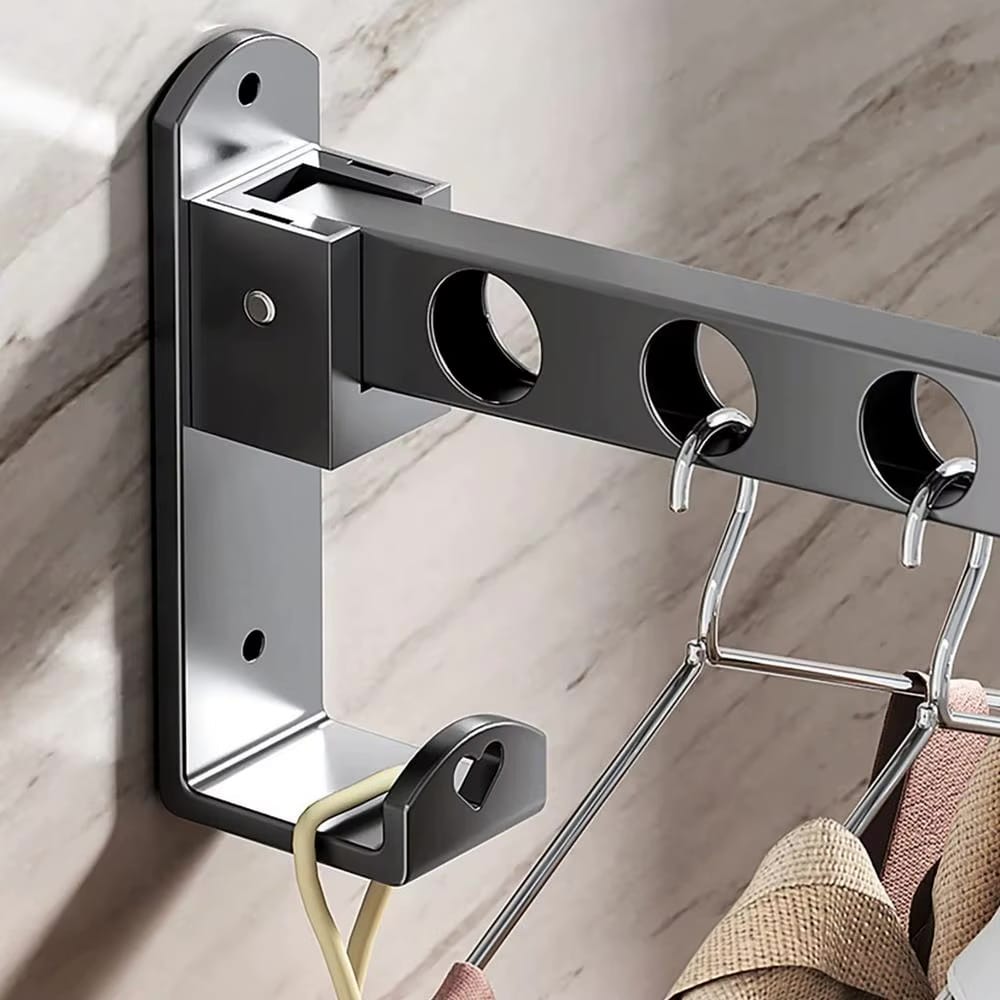 Porte cintre mural pliable en acier - Aeraly