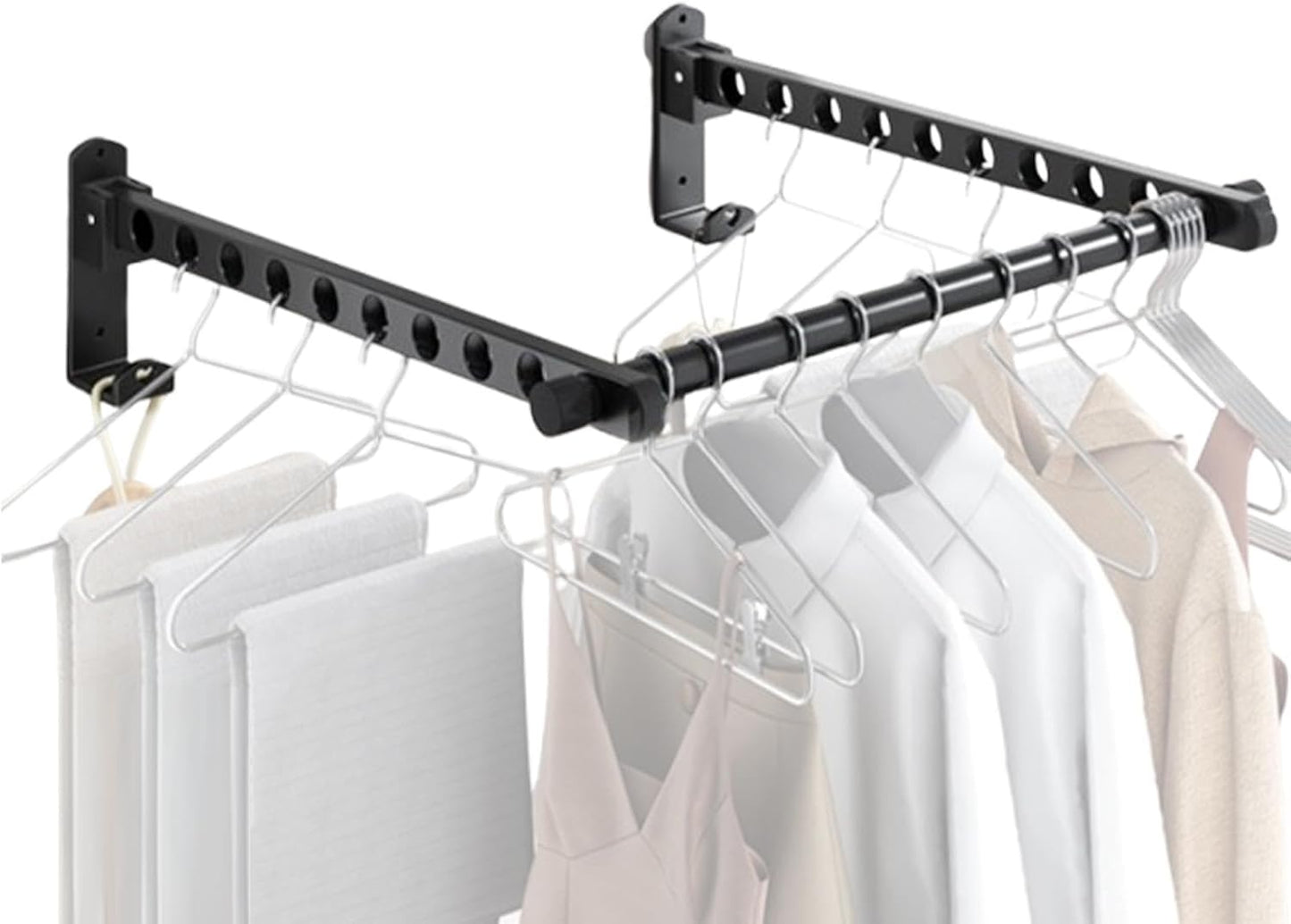 Porte cintre mural pliable en acier Noir