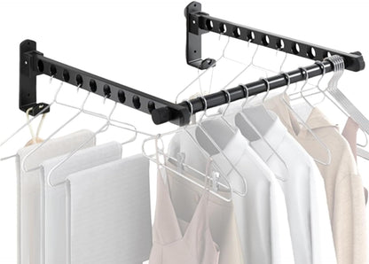 Porte cintre mural pliable en acier Noir