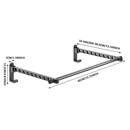 Porte cintre mural pliable en acier Noir