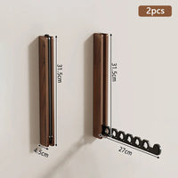 Porte-cintres mural bois pliable – rangement vêtements élégant - Aeraly