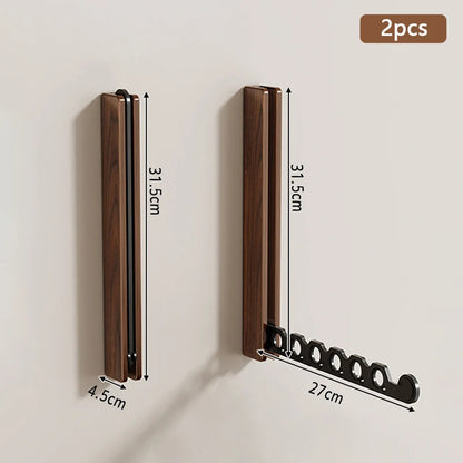 Porte-cintres mural bois pliable – rangement vêtements élégant - Aeraly