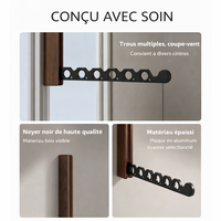 Porte-cintres mural bois pliable – rangement vêtements élégant - Aeraly