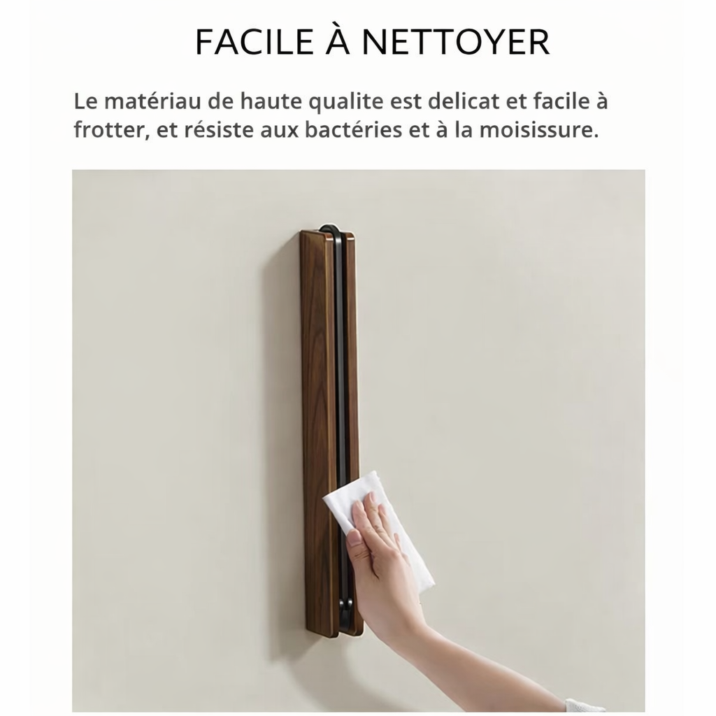 Porte-cintres mural bois pliable – rangement vêtements élégant - Aeraly