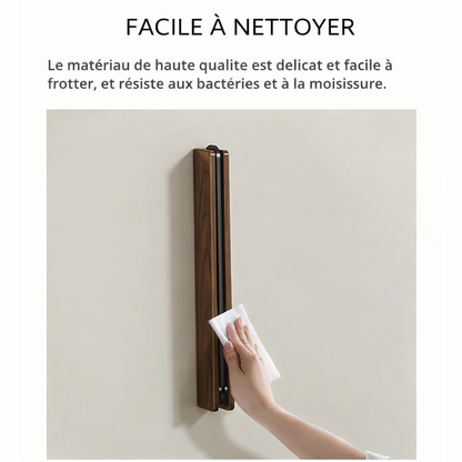 Porte-cintres mural bois pliable – rangement vêtements élégant - Aeraly