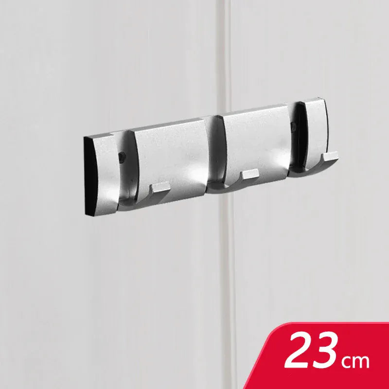 Porte manteau à crochets muraux sans perçage, pliants et design Argent 3 crochets